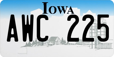 IA license plate AWC225