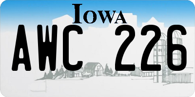 IA license plate AWC226