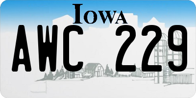 IA license plate AWC229