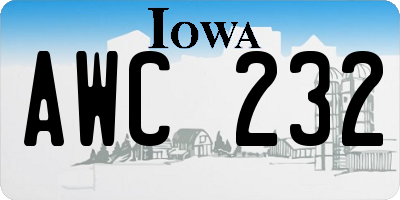 IA license plate AWC232