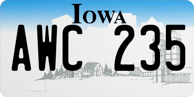 IA license plate AWC235