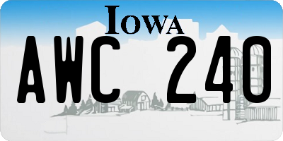 IA license plate AWC240