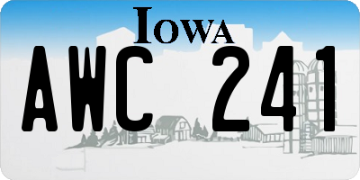 IA license plate AWC241