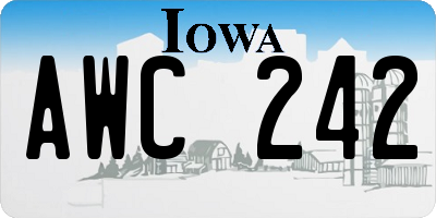 IA license plate AWC242