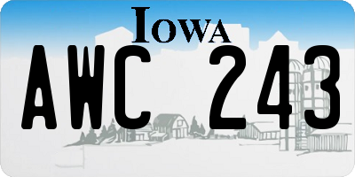 IA license plate AWC243