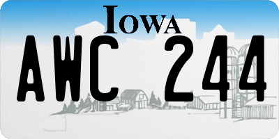 IA license plate AWC244