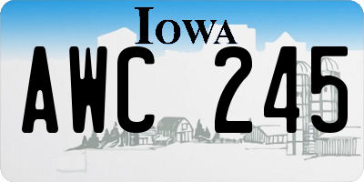 IA license plate AWC245