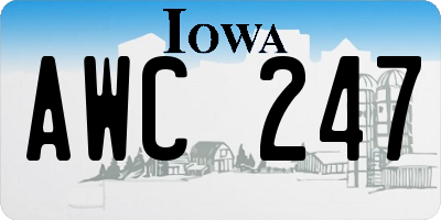 IA license plate AWC247