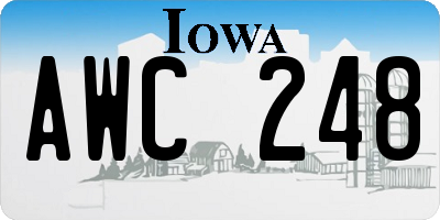 IA license plate AWC248