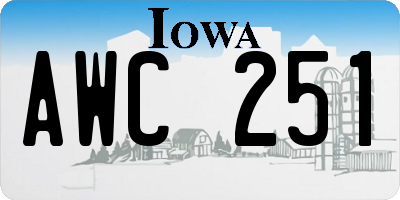 IA license plate AWC251