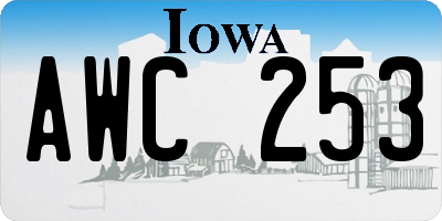 IA license plate AWC253