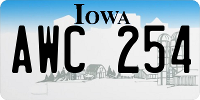 IA license plate AWC254