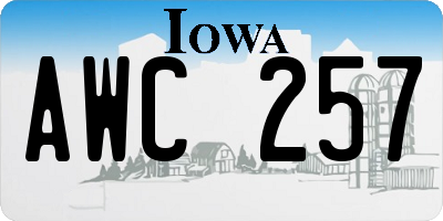 IA license plate AWC257