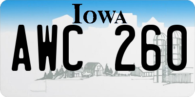 IA license plate AWC260