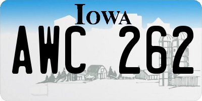 IA license plate AWC262