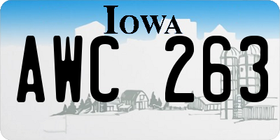 IA license plate AWC263