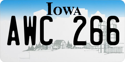 IA license plate AWC266