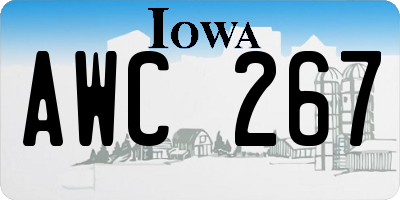IA license plate AWC267