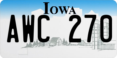 IA license plate AWC270