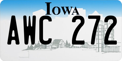 IA license plate AWC272