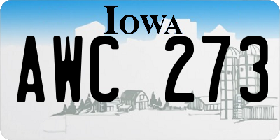IA license plate AWC273