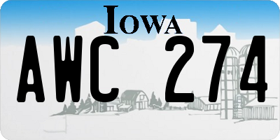 IA license plate AWC274