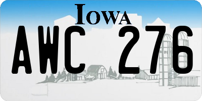 IA license plate AWC276