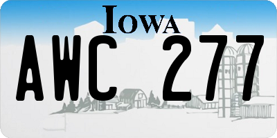 IA license plate AWC277