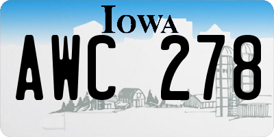 IA license plate AWC278