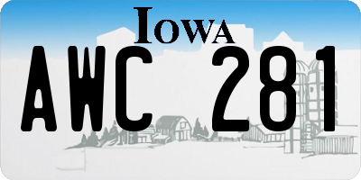 IA license plate AWC281