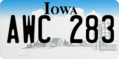 IA license plate AWC283