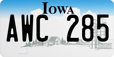 IA license plate AWC285