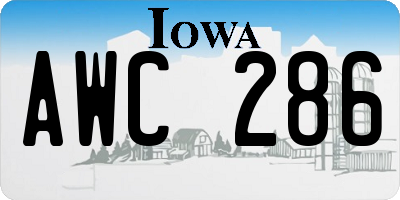 IA license plate AWC286