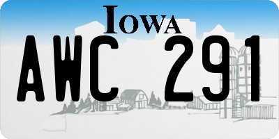 IA license plate AWC291