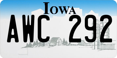 IA license plate AWC292