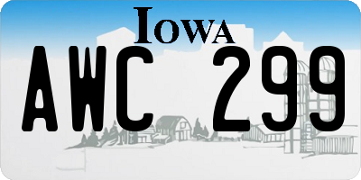 IA license plate AWC299