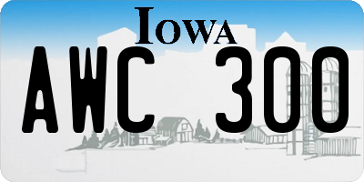 IA license plate AWC300