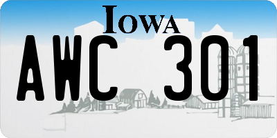 IA license plate AWC301