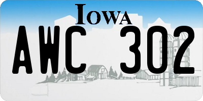 IA license plate AWC302
