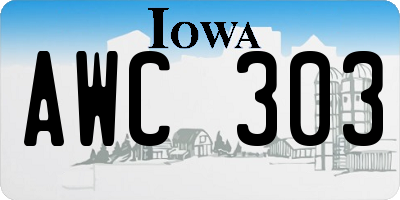 IA license plate AWC303