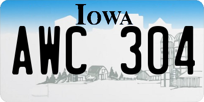 IA license plate AWC304