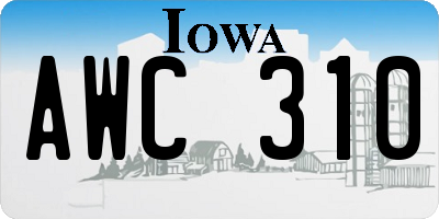 IA license plate AWC310