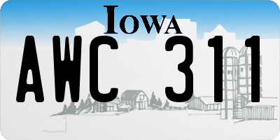 IA license plate AWC311