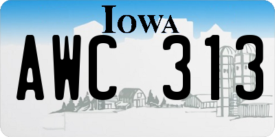 IA license plate AWC313