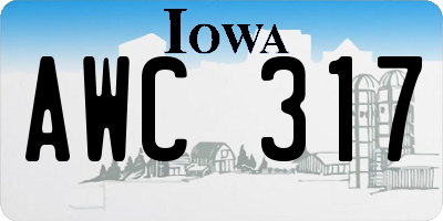 IA license plate AWC317