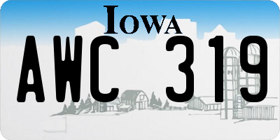 IA license plate AWC319