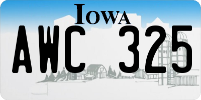 IA license plate AWC325