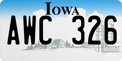 IA license plate AWC326
