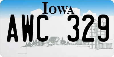 IA license plate AWC329