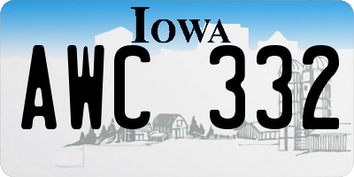 IA license plate AWC332